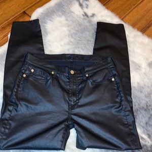 7 For Mankind Ankle Gwenevere Black Leggings Jeans 29